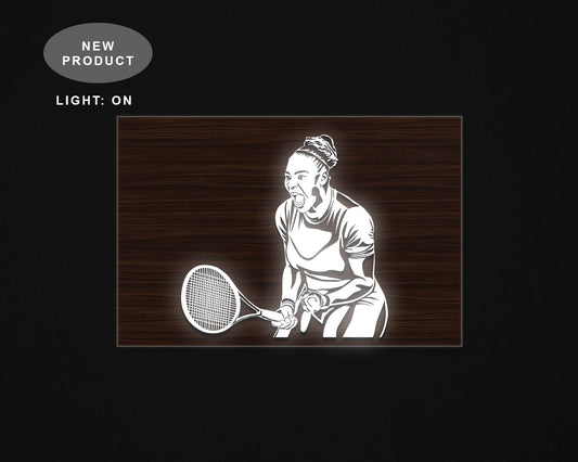 Serena Williams LED Wooden Decal