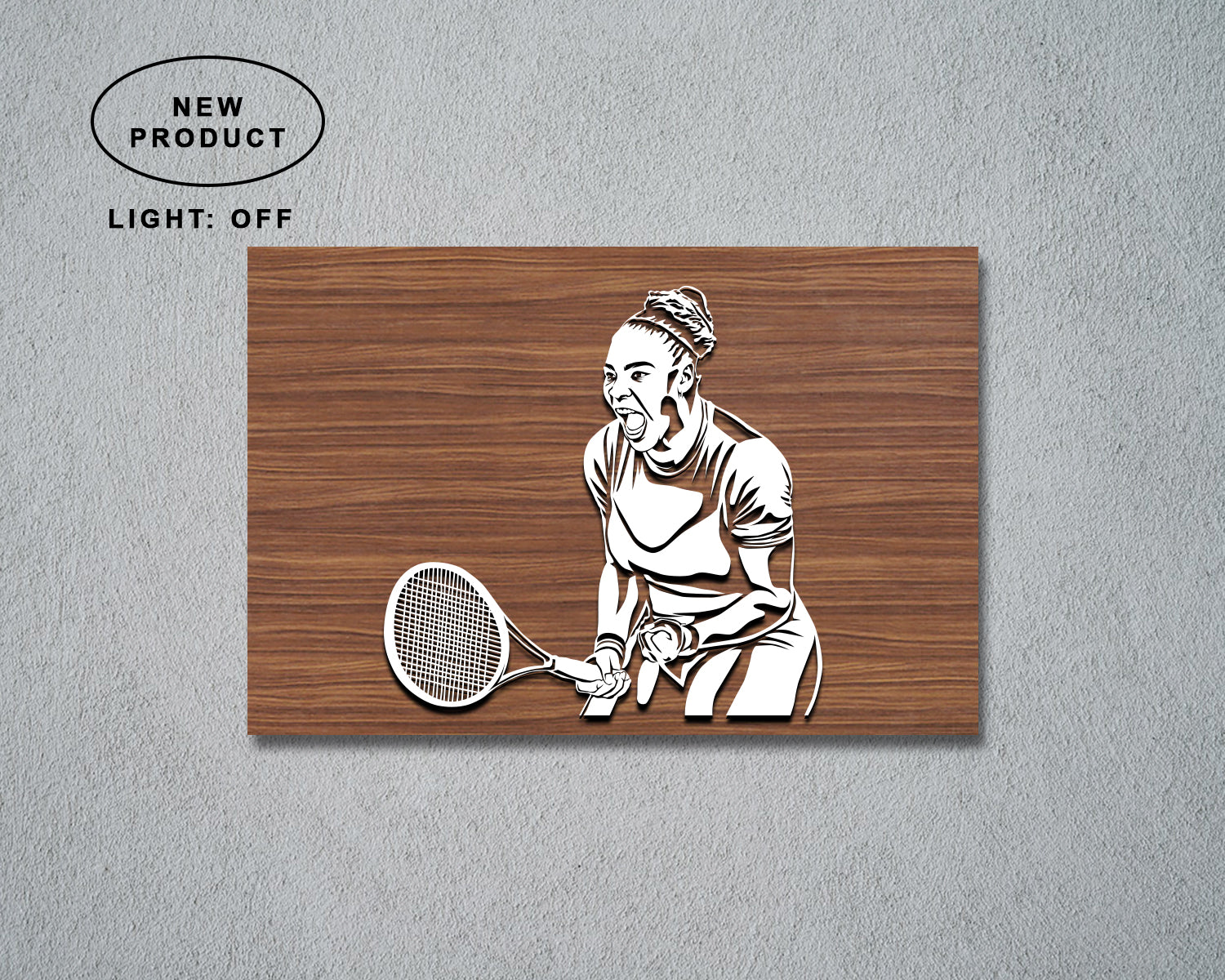 Serena Williams LED Wooden Decal