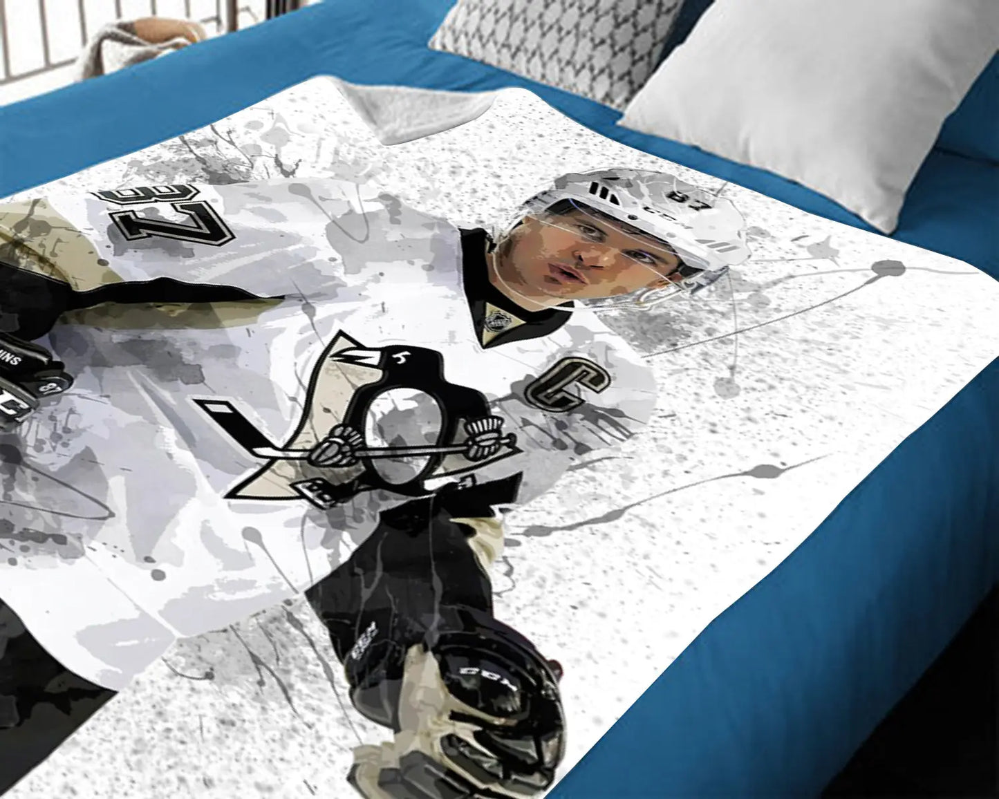 Sidney Crosby Splash Effect Fleece Blanket Style 2