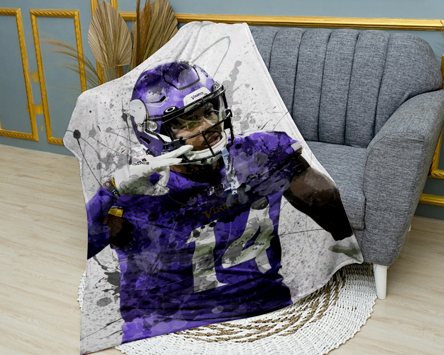 Stefon Diggs Splash Effect Fleece Blanket