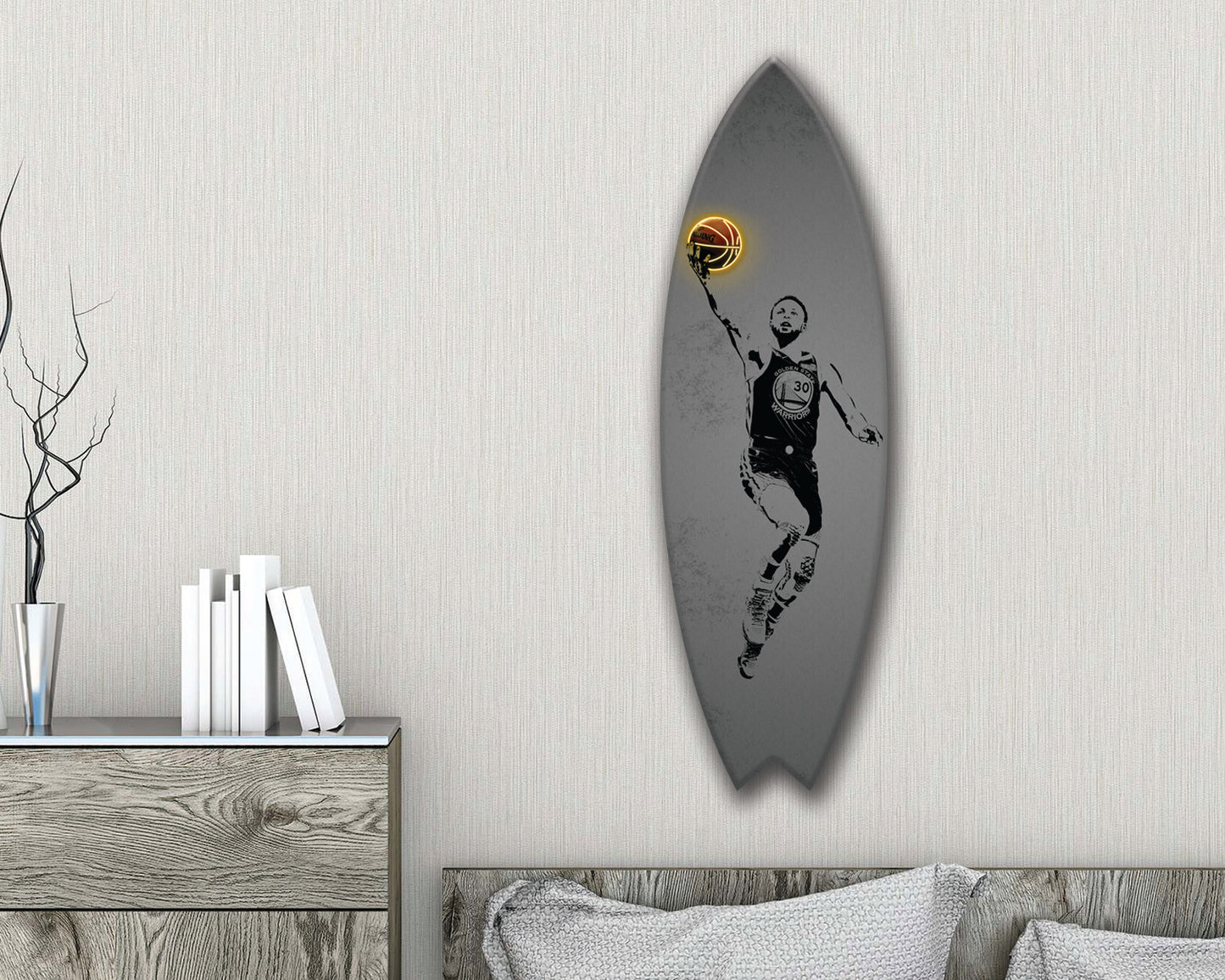 Tabla de surf acrílica para pared de Stephen Curry