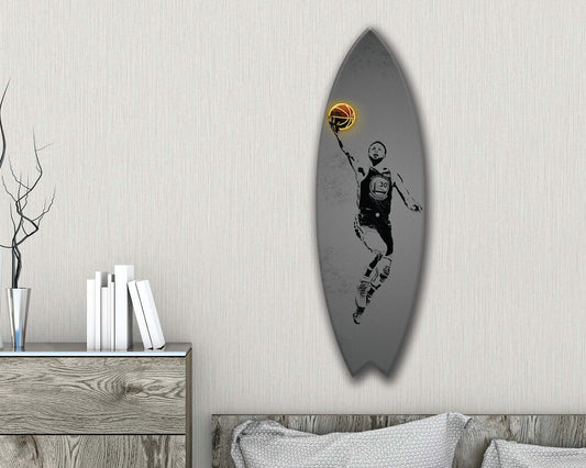 Stephen Curry Acrylic Surfboard Wall Art