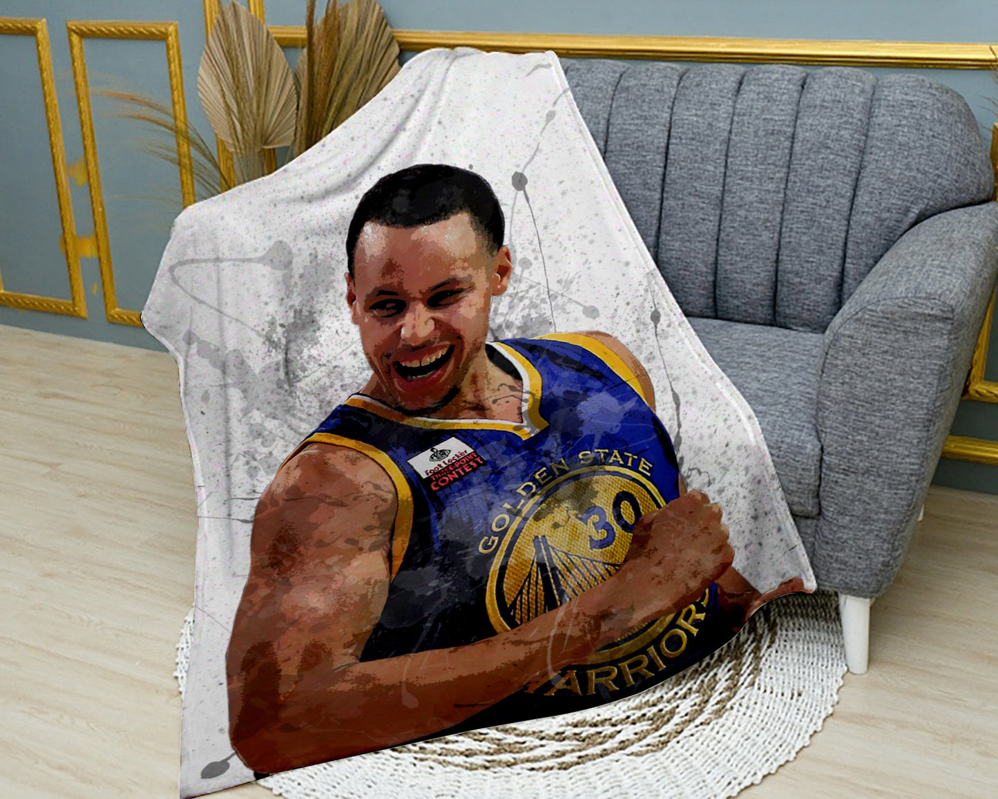 Stephen Curry Celebration Splash Effect Fleece Blanket