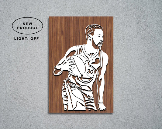 Stephen Curry LED Wooden Decal