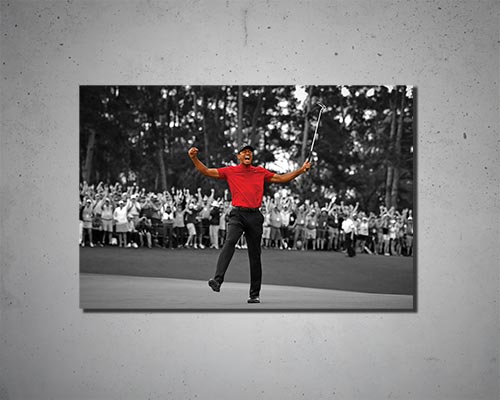 Tiger Woods Black & White Canvas Art