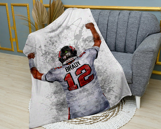 Tom Brady Splash Effect Fleece Blanket