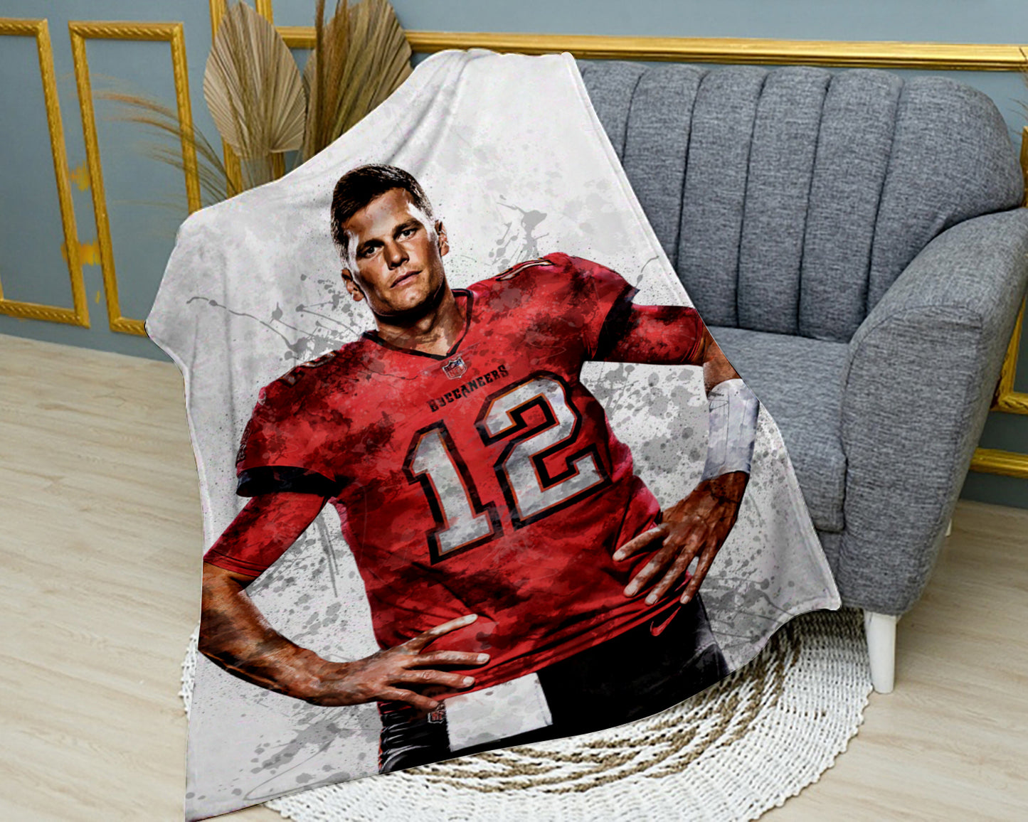 Tom Brady Splash Effect Fleece Blanket Brady12 Goat