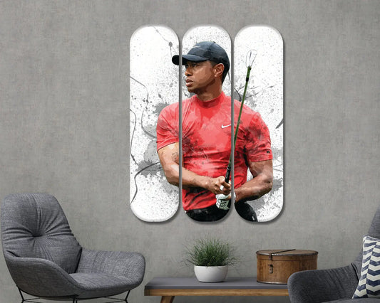 Arte mural de acrílico con patineta de Tiger Woods
