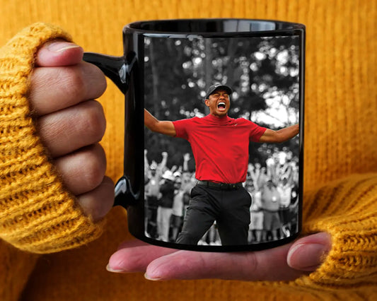 Tiger Woods Black Mug and Coaster