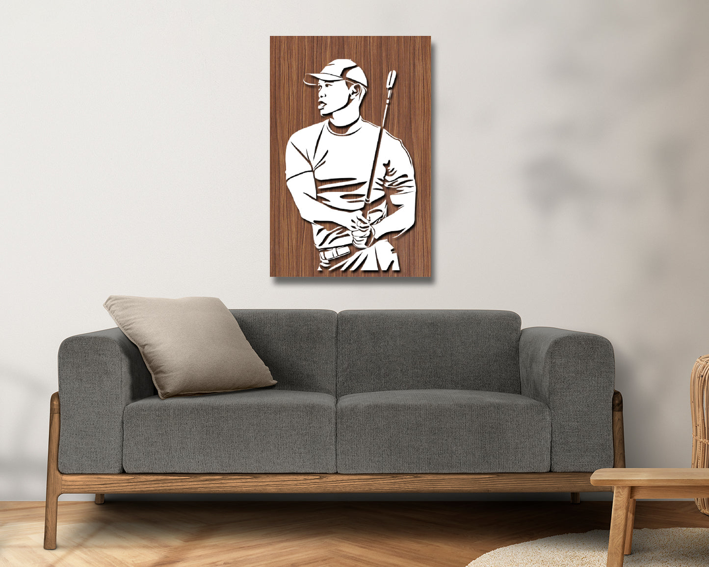 Tiger Woods LED Wooden Decal