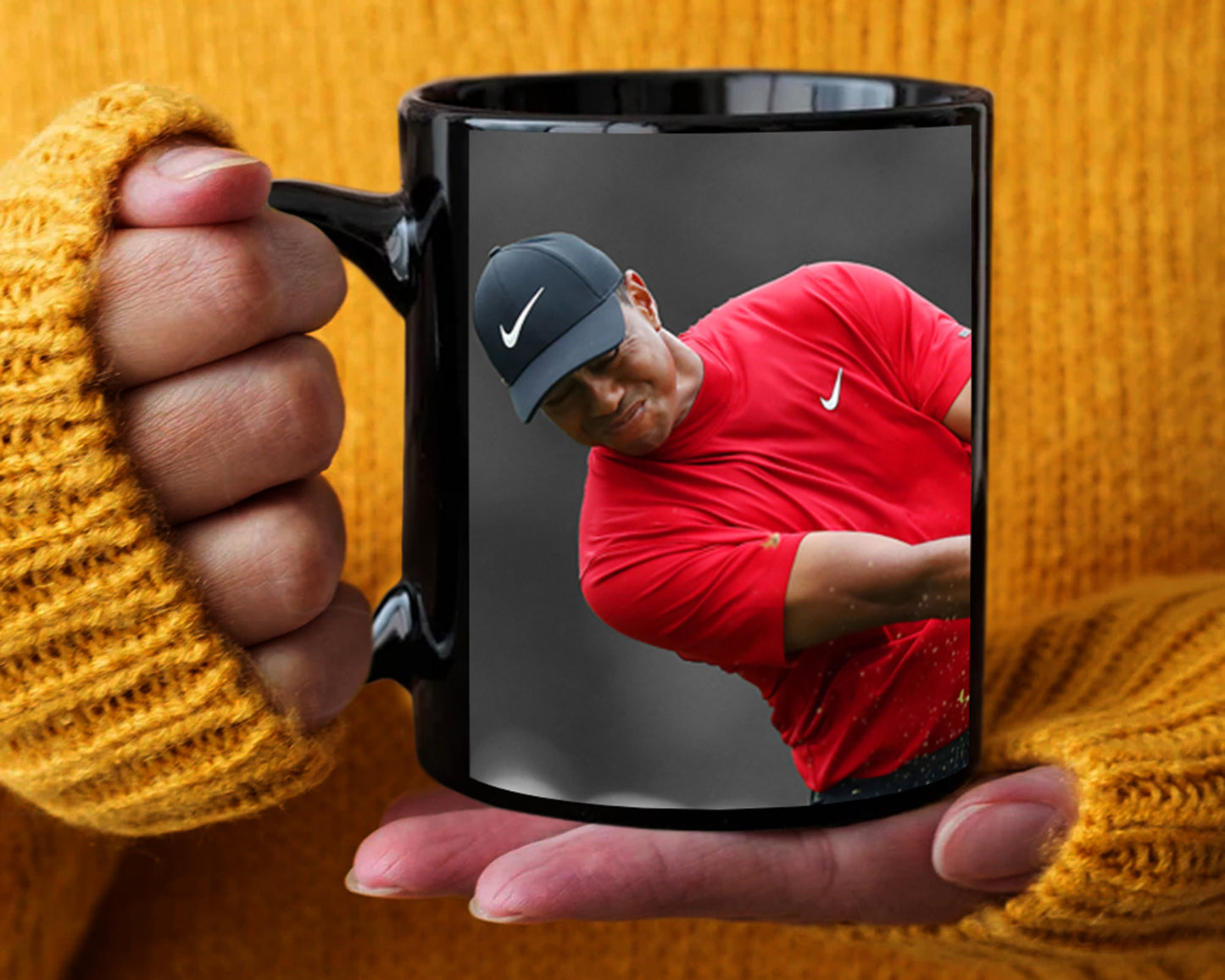 Tiger Woods Black Mug and Coaster