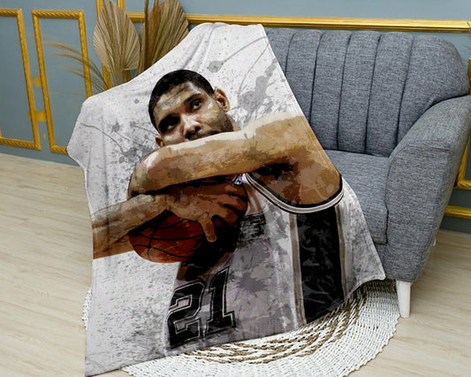 Tim Duncan Splash Effect Fleece Blanket