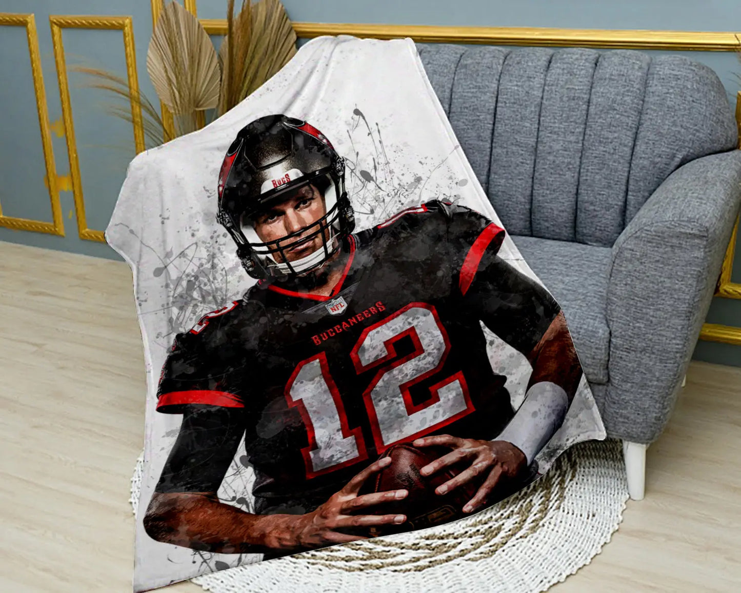Tom Brady Splash Effect Fleece Blanket Brady 12
