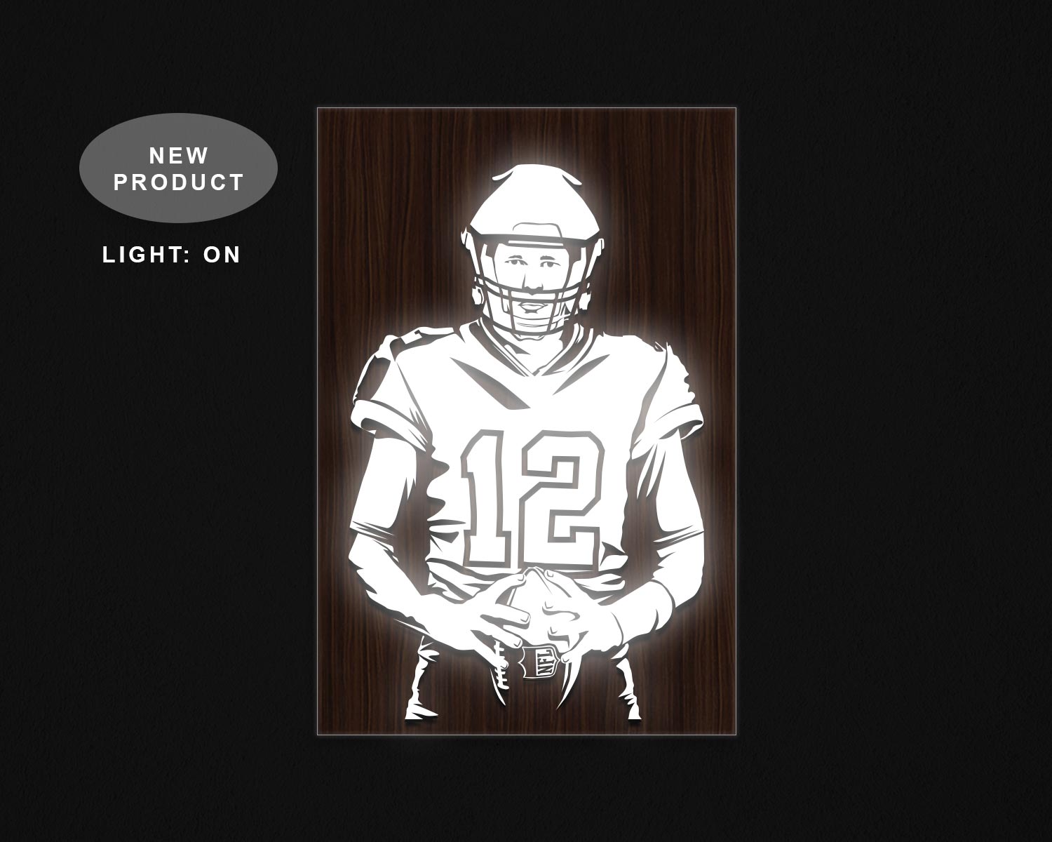 Tom Brady LED Wooden Decal