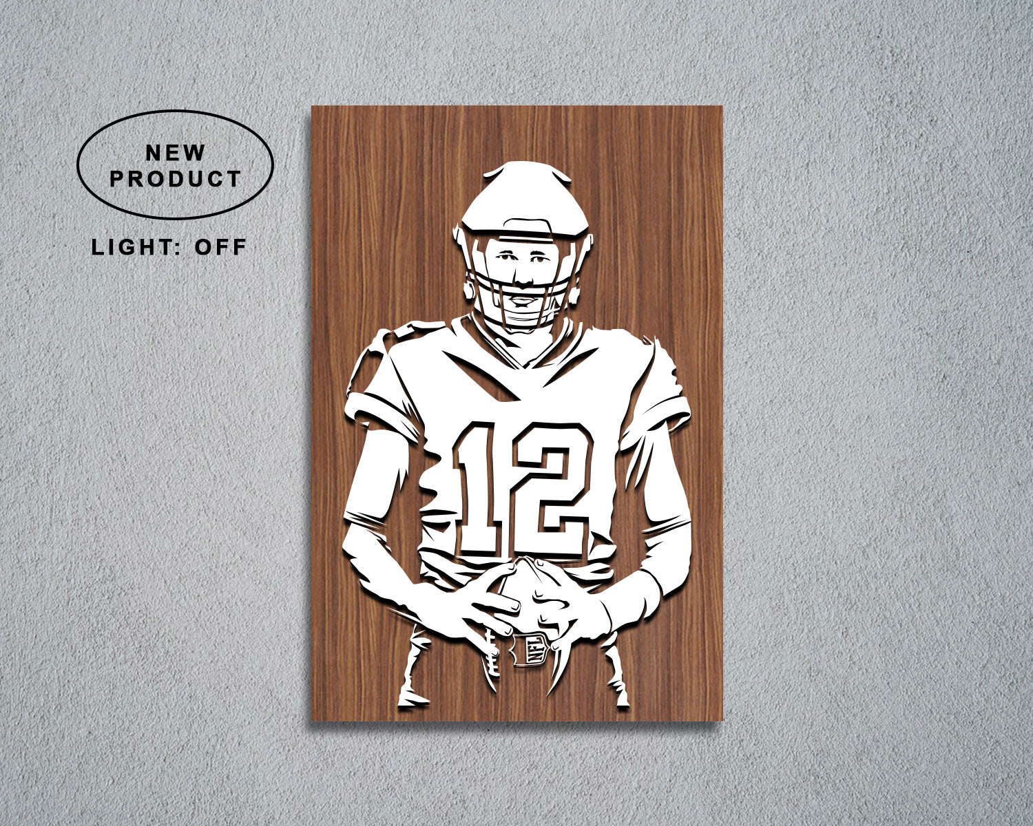 Tom Brady LED Wooden Decal