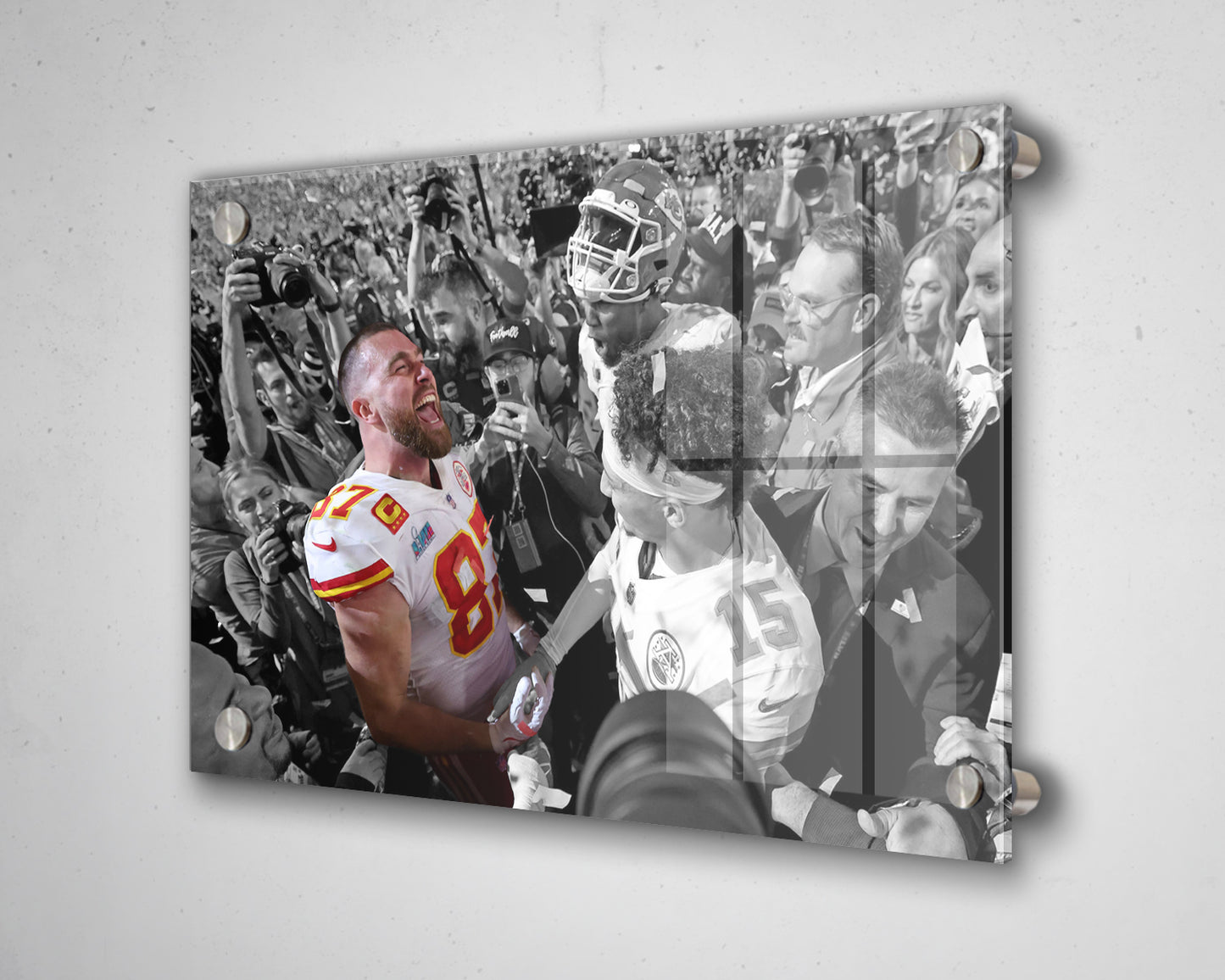 Travis Kelce Black & White Canvas Art