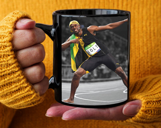 Usain Bolt Black Mug and Coaster