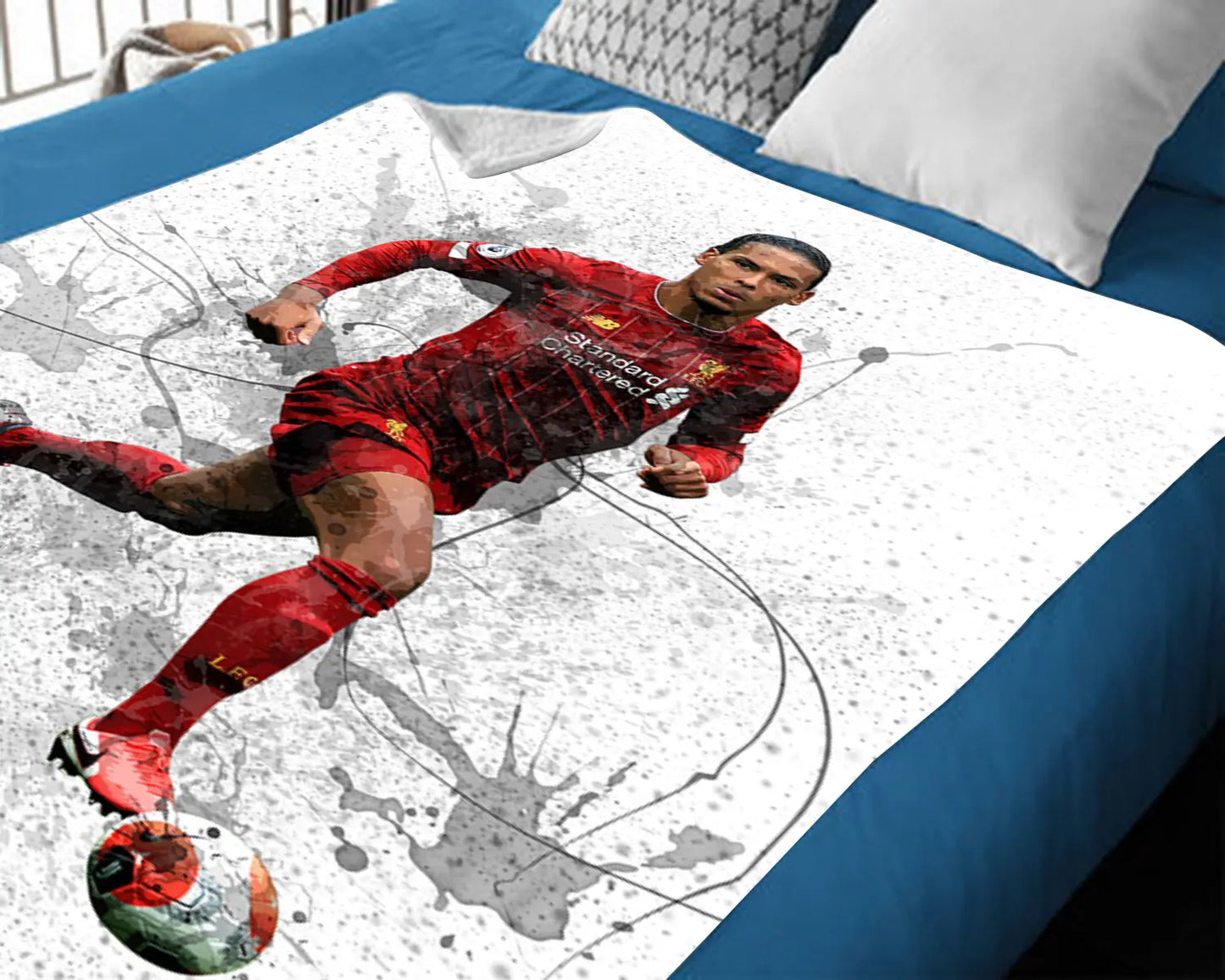 Virgil van Dijk Fleece Blanket, Splash Effect Blanket