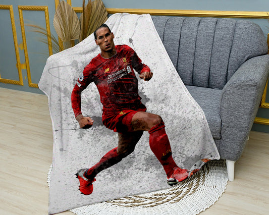 Virgil van Dijk Fleece Blanket, Splash Effect Blanket