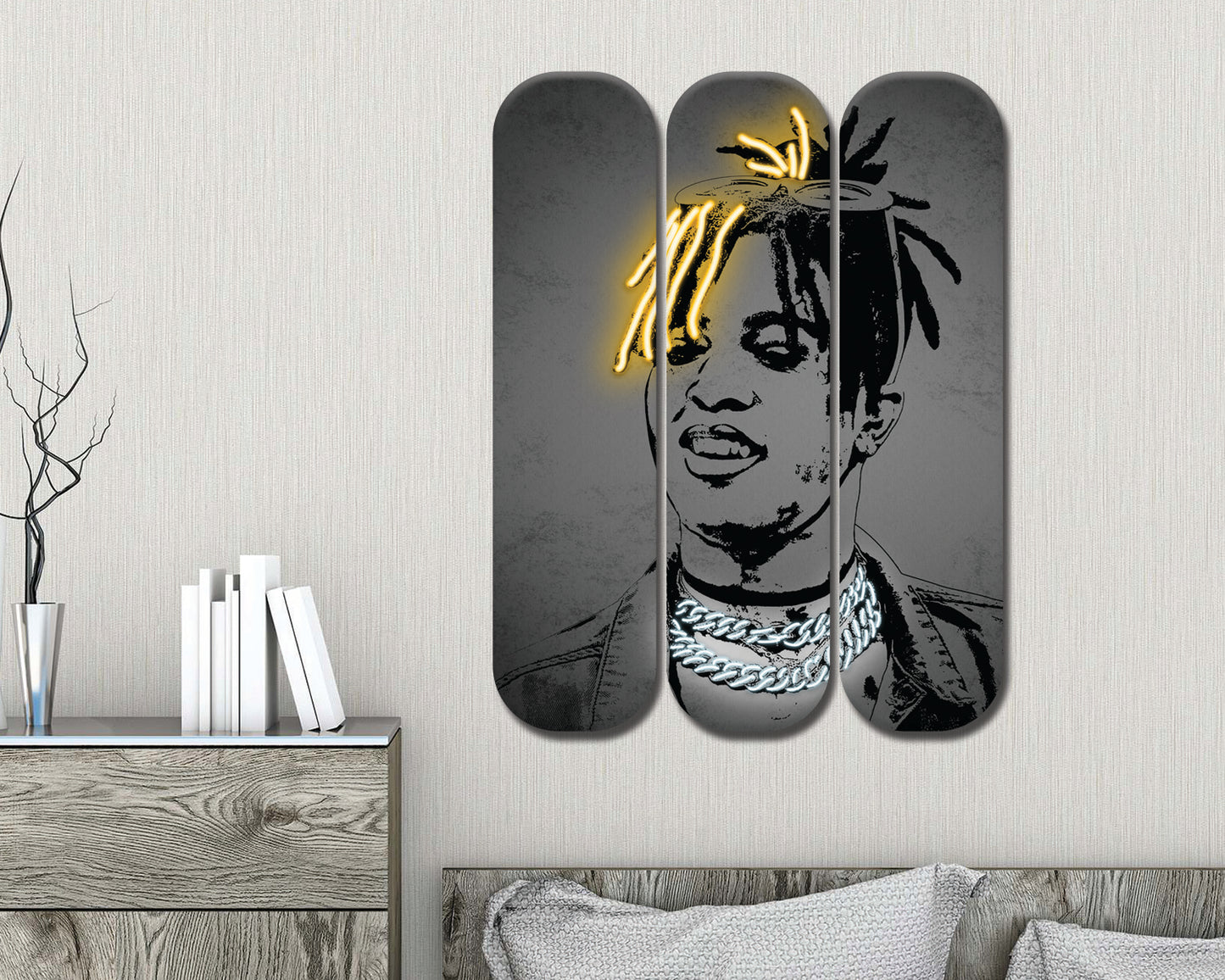 Arte mural de patineta acrílica XXXtentacion