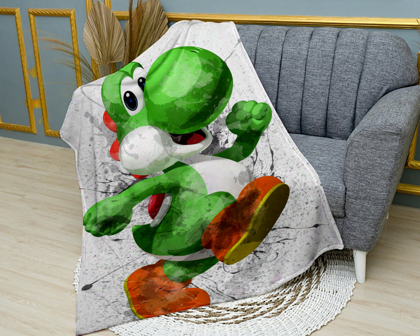 Yoshi  Splash Effect Fleece Blanket