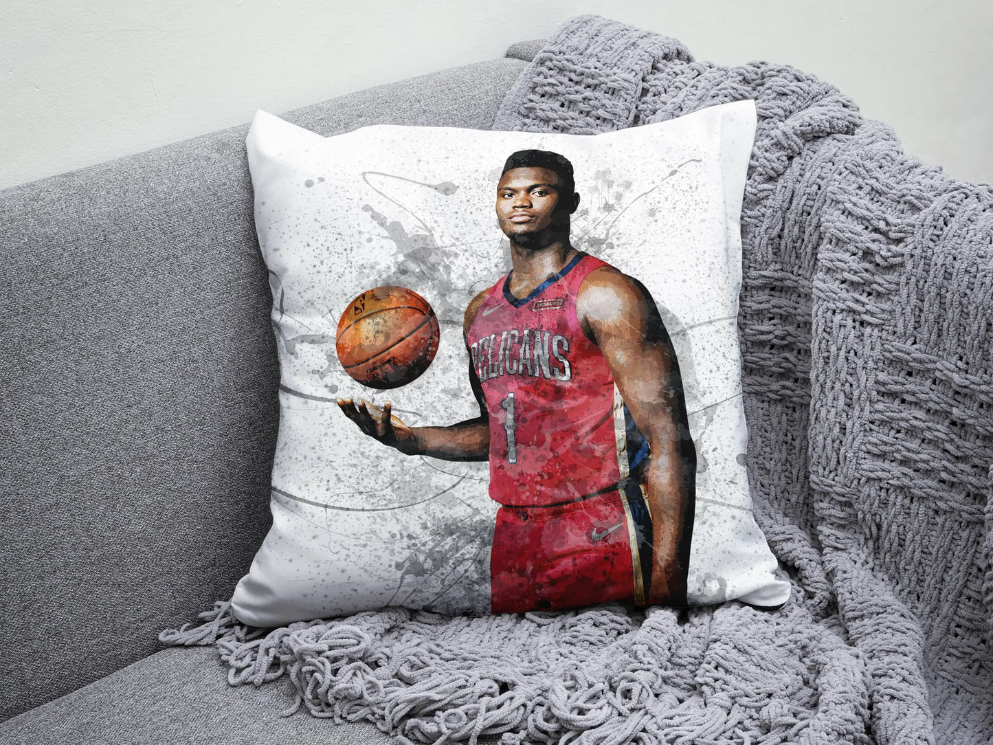 Zion Williamson Splash Effect Pillow