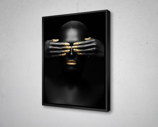 African Woman Eyes Closed Canvas Modern Black Woman Painting Model Painting Canvas Art