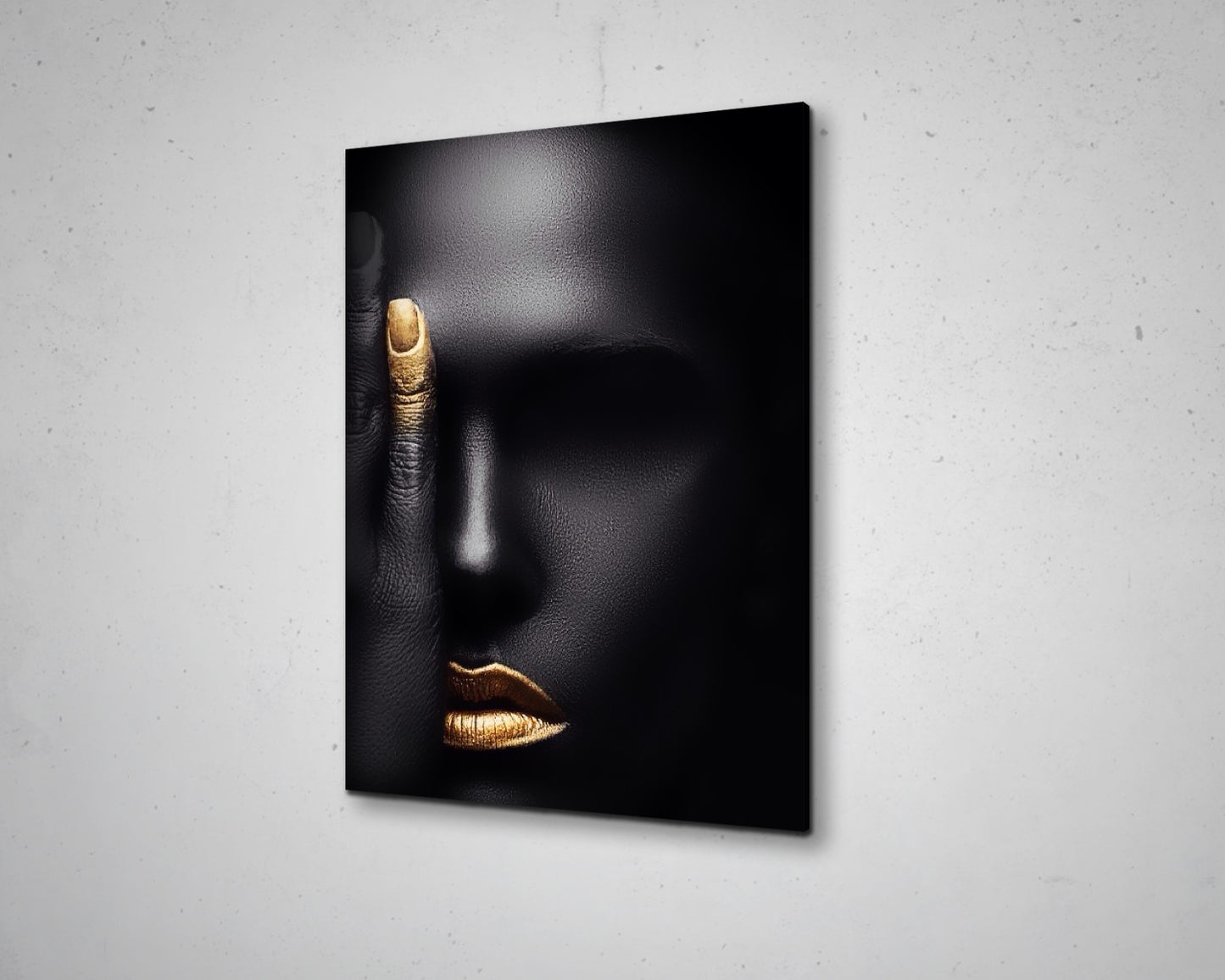 African Woman Eyes Closed Canvas Modern Black Woman Painting Model Painting Canvas Art