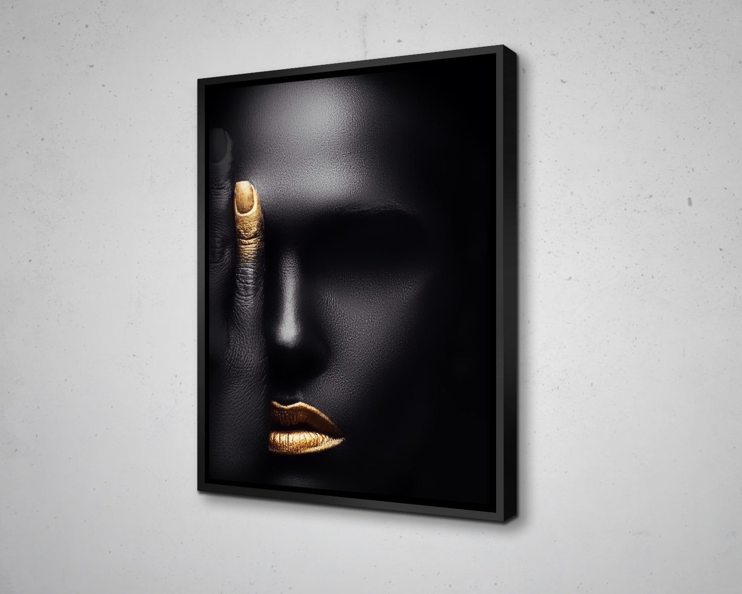 African Woman Eyes Closed Canvas Modern Black Woman Painting Model Painting Canvas Art