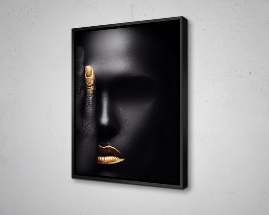 African Woman Eyes Closed Canvas Modern Black Woman Painting Model Painting Canvas Art