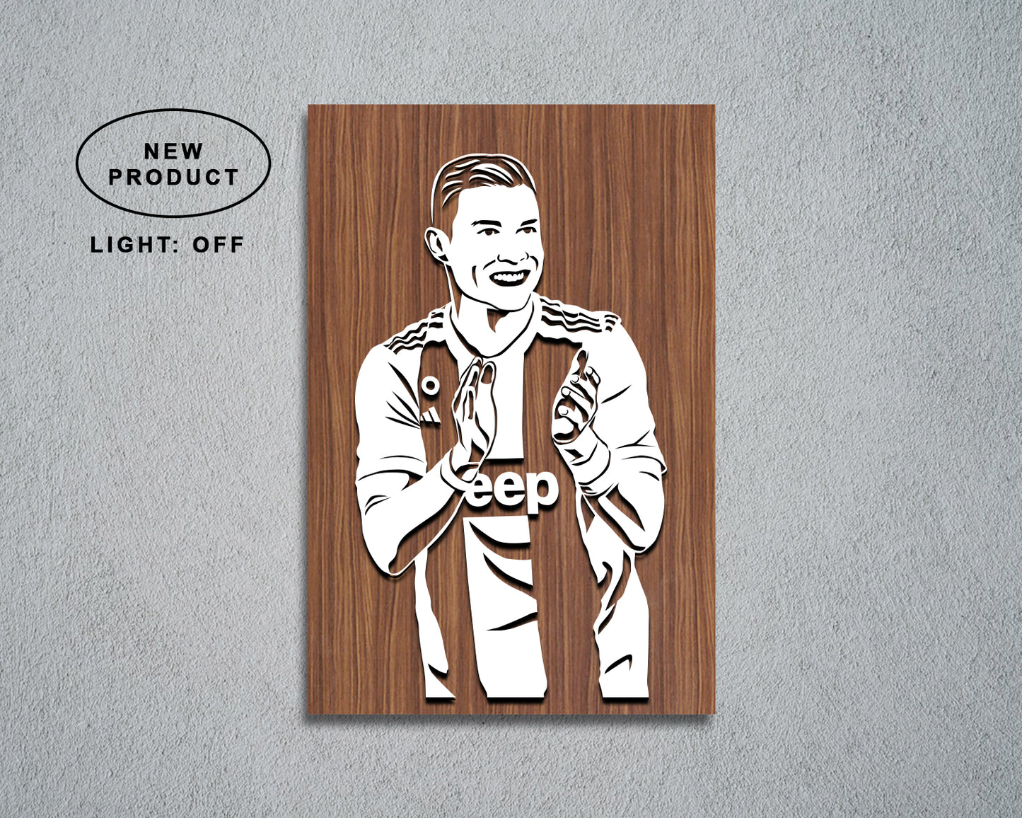 Cristiano Ronaldo LED Wooden Decal