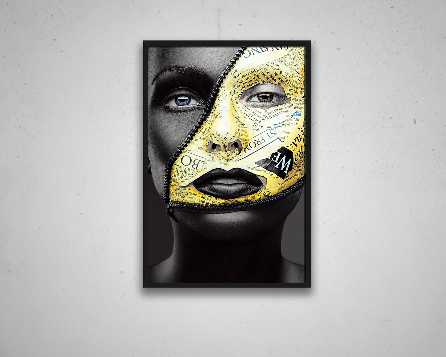 African Woman Black & Gold Canvas Painting Black Woman Painting African Woman Canvas Art