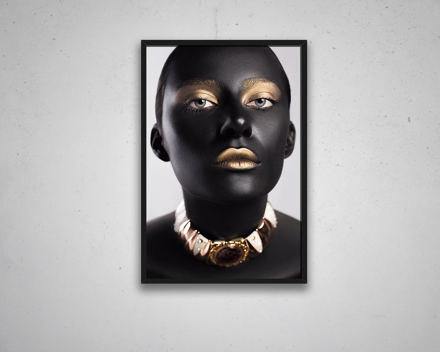 African Woman Black & Gold Canvas Painting Black Woman Painting African Woman Canvas Art