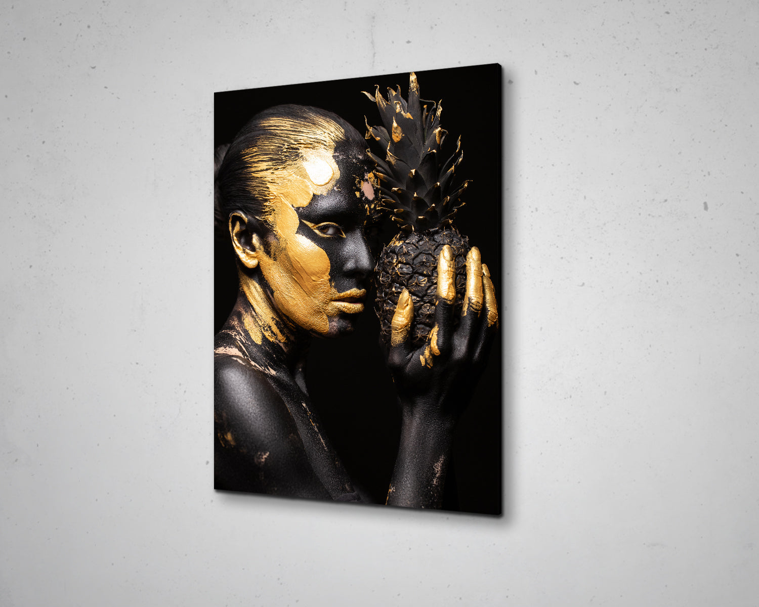 African Woman Black & Gold Canvas Painting Black Woman Painting African Woman Canvas Art