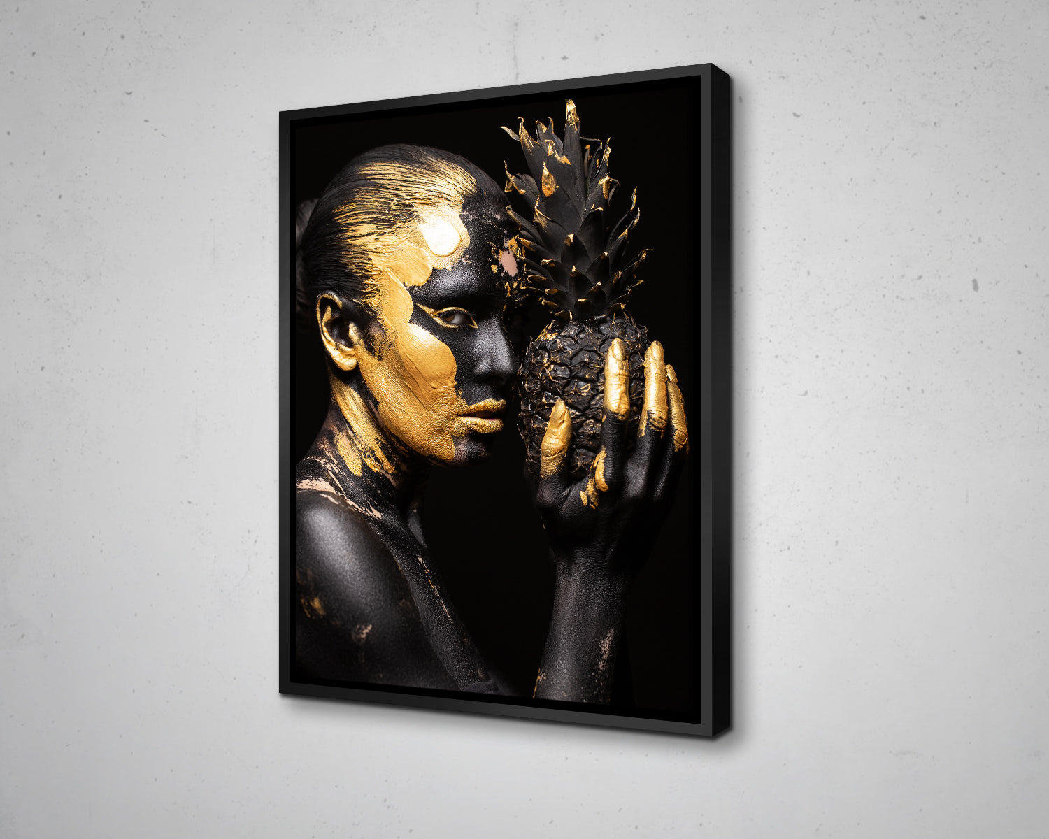 African Woman Black & Gold Canvas Painting Black Woman Painting African Woman Canvas Art