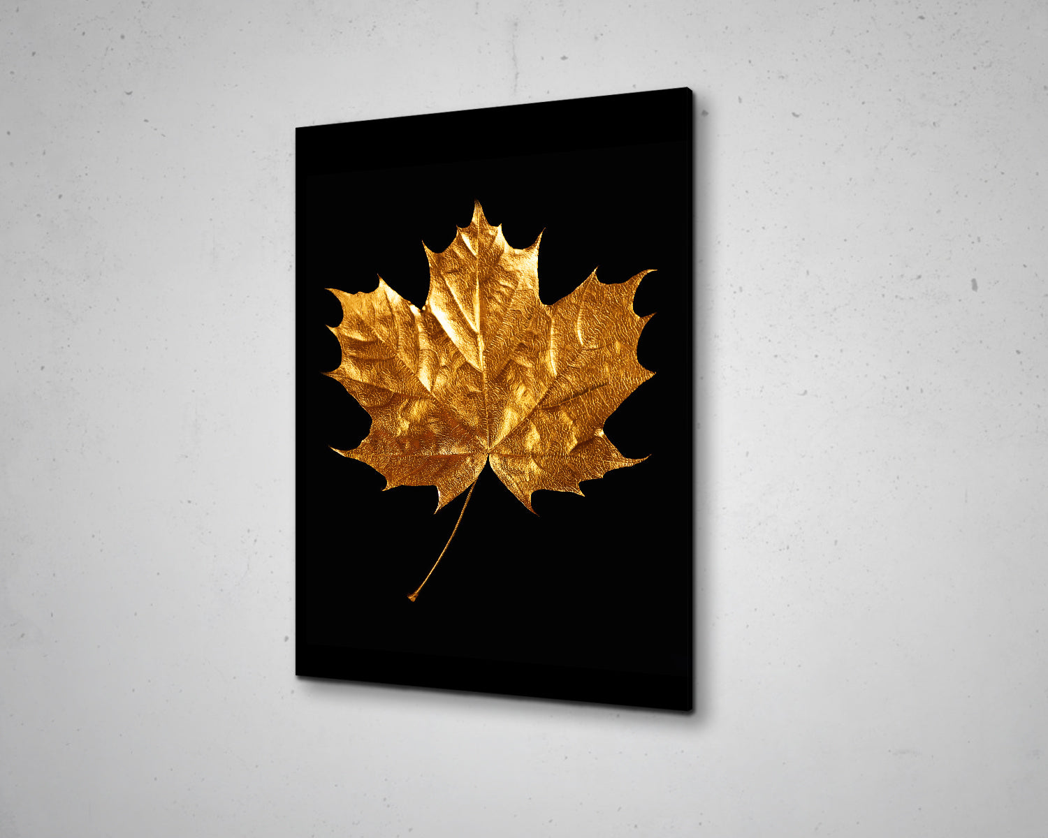 Gold Leaf Canvas Leaf Pattern Canvas Black and Gold Leaf Canvas Art