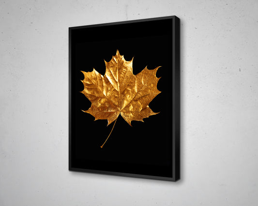 Gold Leaf Canvas Leaf Pattern Canvas Black and Gold Leaf Canvas Art