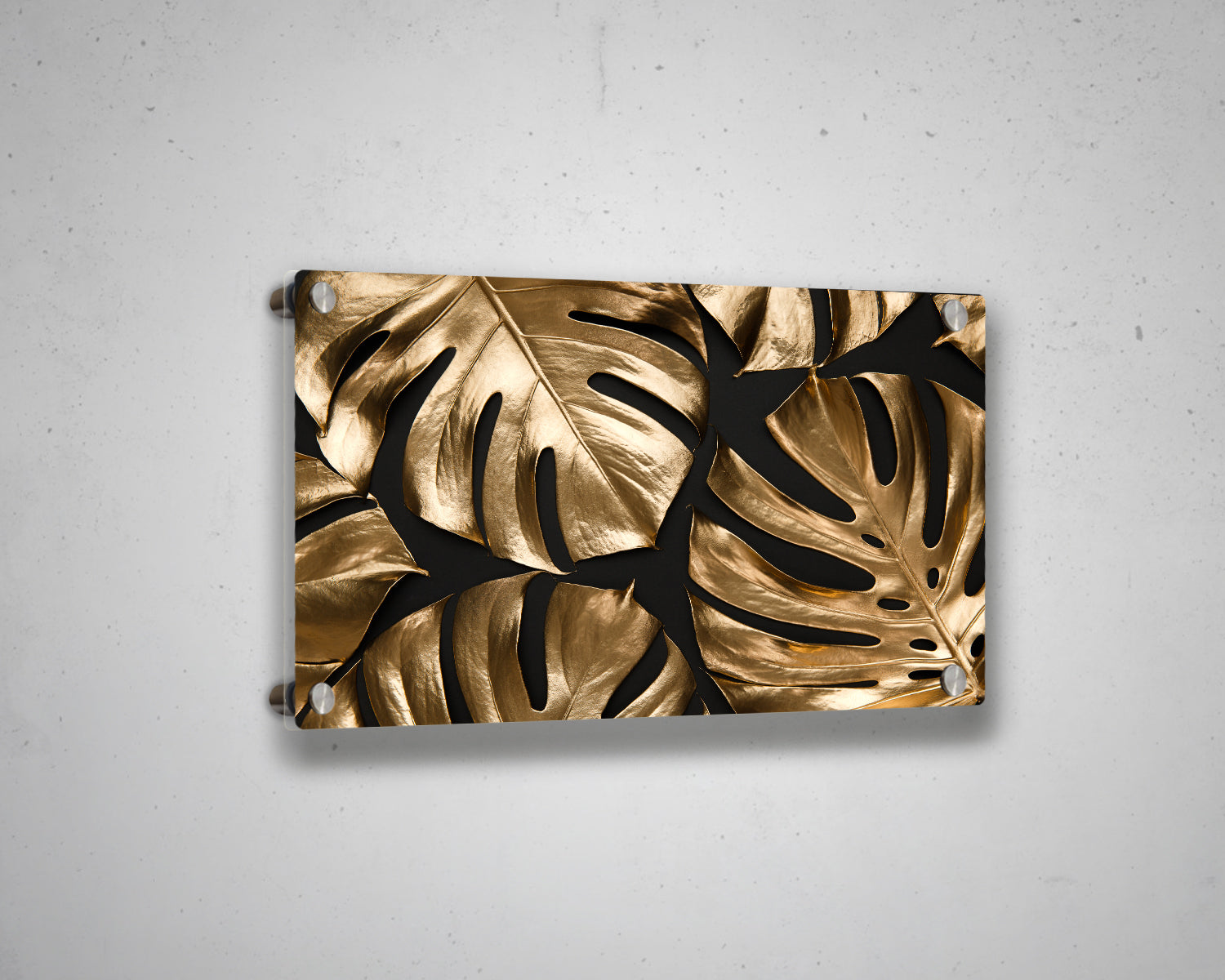 Gold & Black Leaves Canvas Wall Art Big Gold Leaves Canvas Print, Forest Trees Leaves Canvas Painting