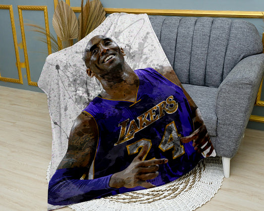 Kobe Bryant Splash Effect Fleece Blanket Style 1