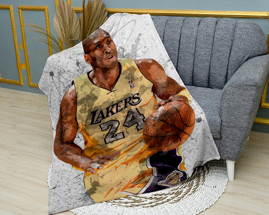 Kobe Bryant Splash Effect Fleece Blanket Style 2