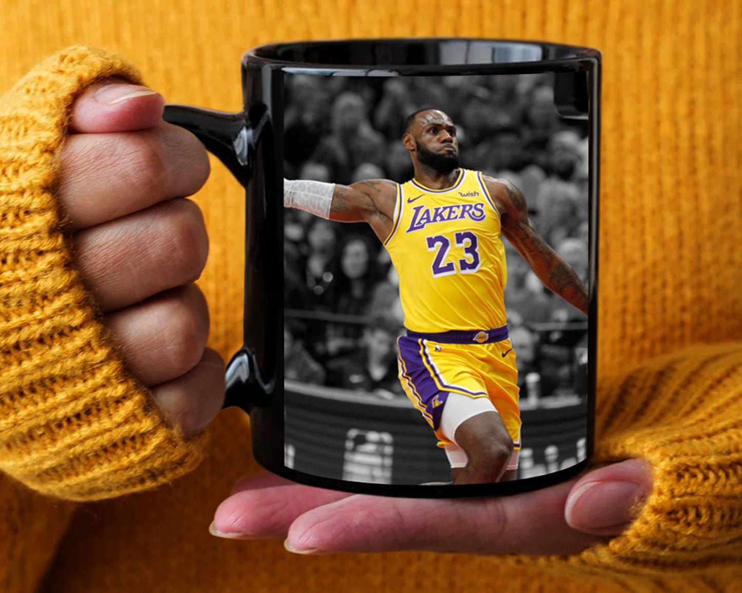 Lebron James Black Mug and Coaster