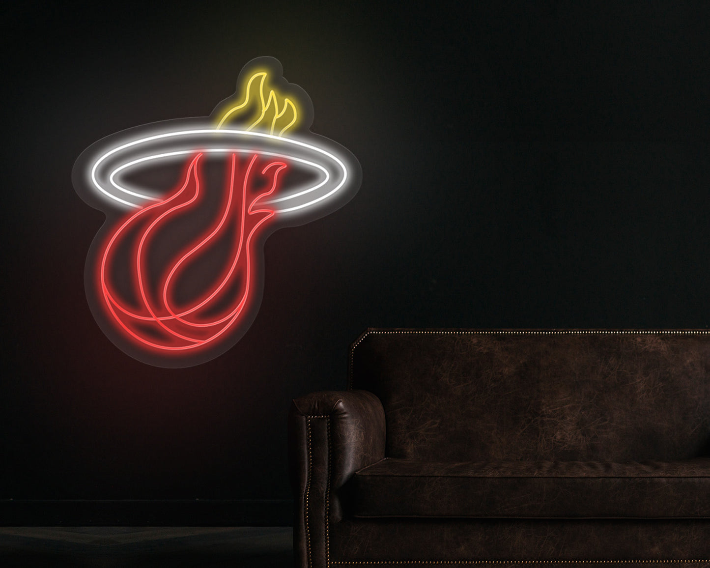 Miami Heat Team Logo Neon Sign