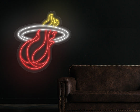 Miami Heat Team Logo Neon Sign