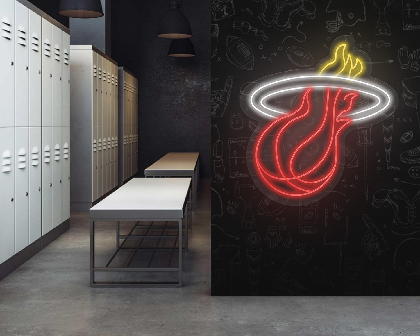 Miami Heat Team Logo Neon Sign