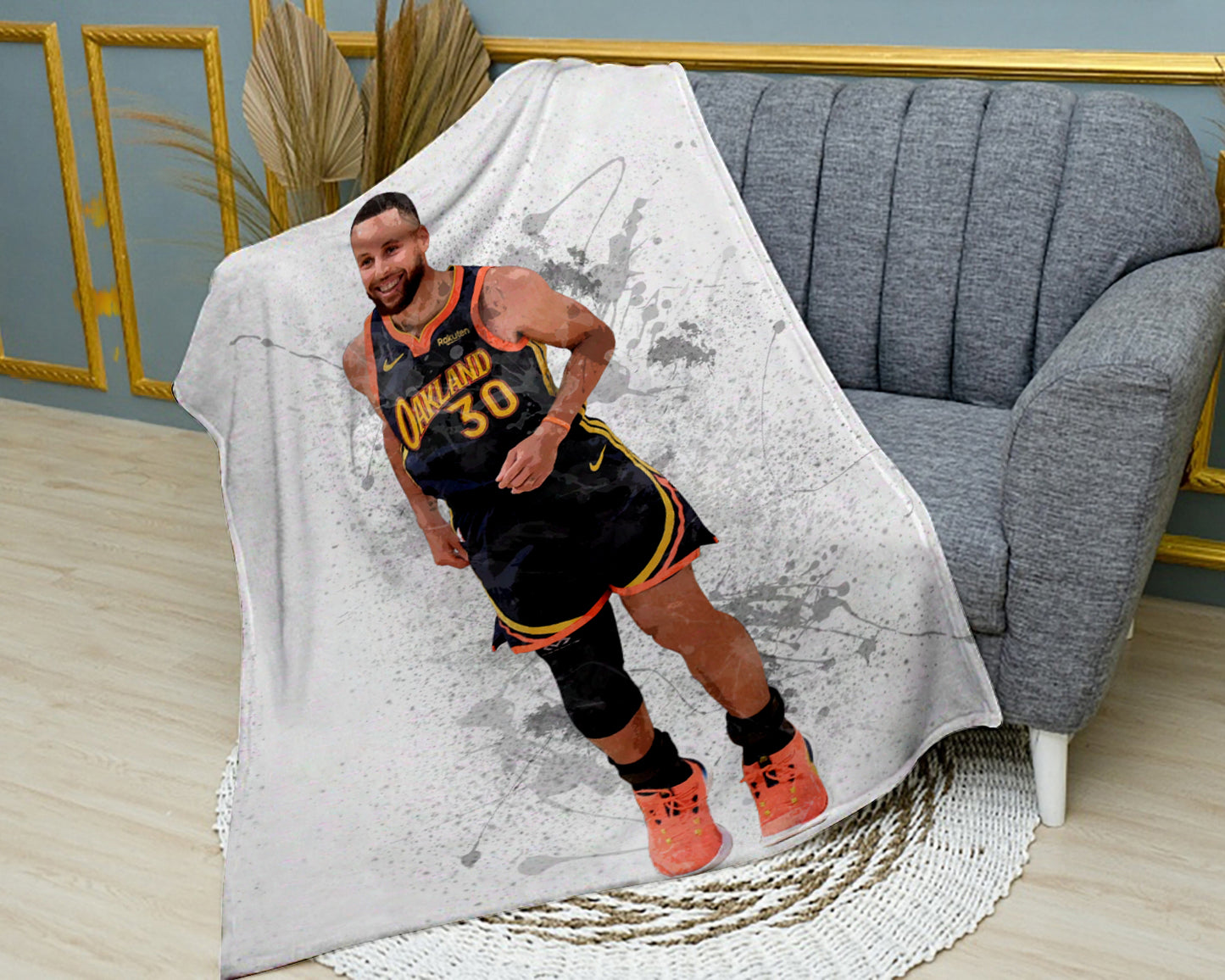 Stephen Curry Splash Effect Fleece Blanket Style 1