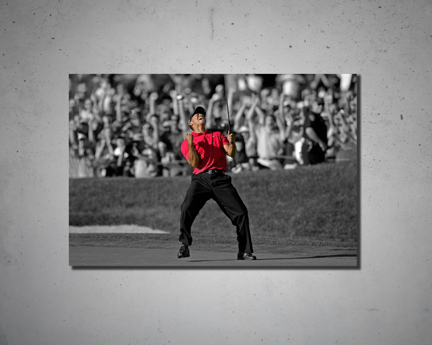 Tiger Woods Black & White Canvas Art