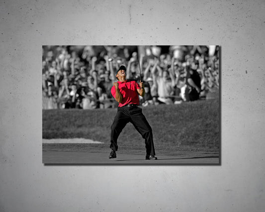 Tiger Woods Black & White Canvas Art