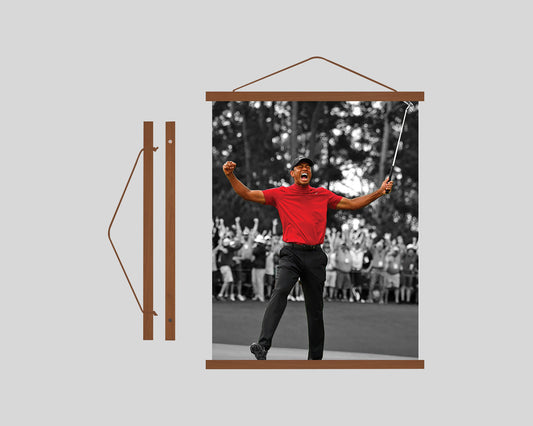 Tiger Woods Iconic Win Poster Hanger Frame