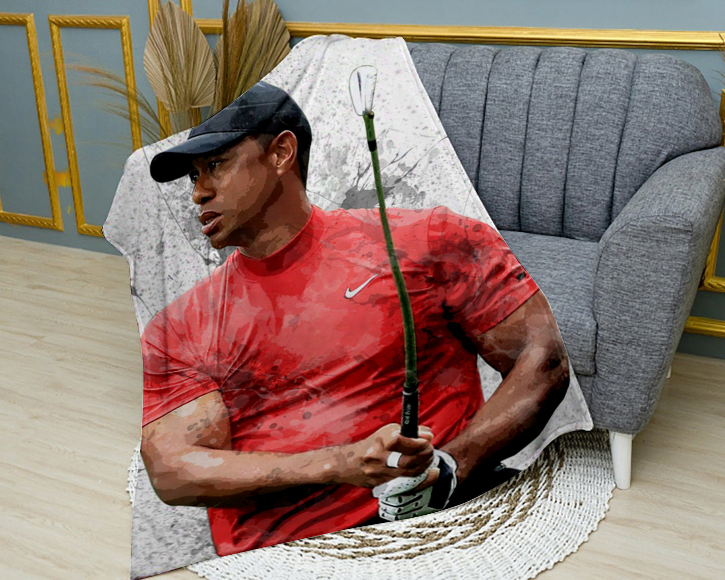 Manta polar con efecto salpicado de Tiger Woods