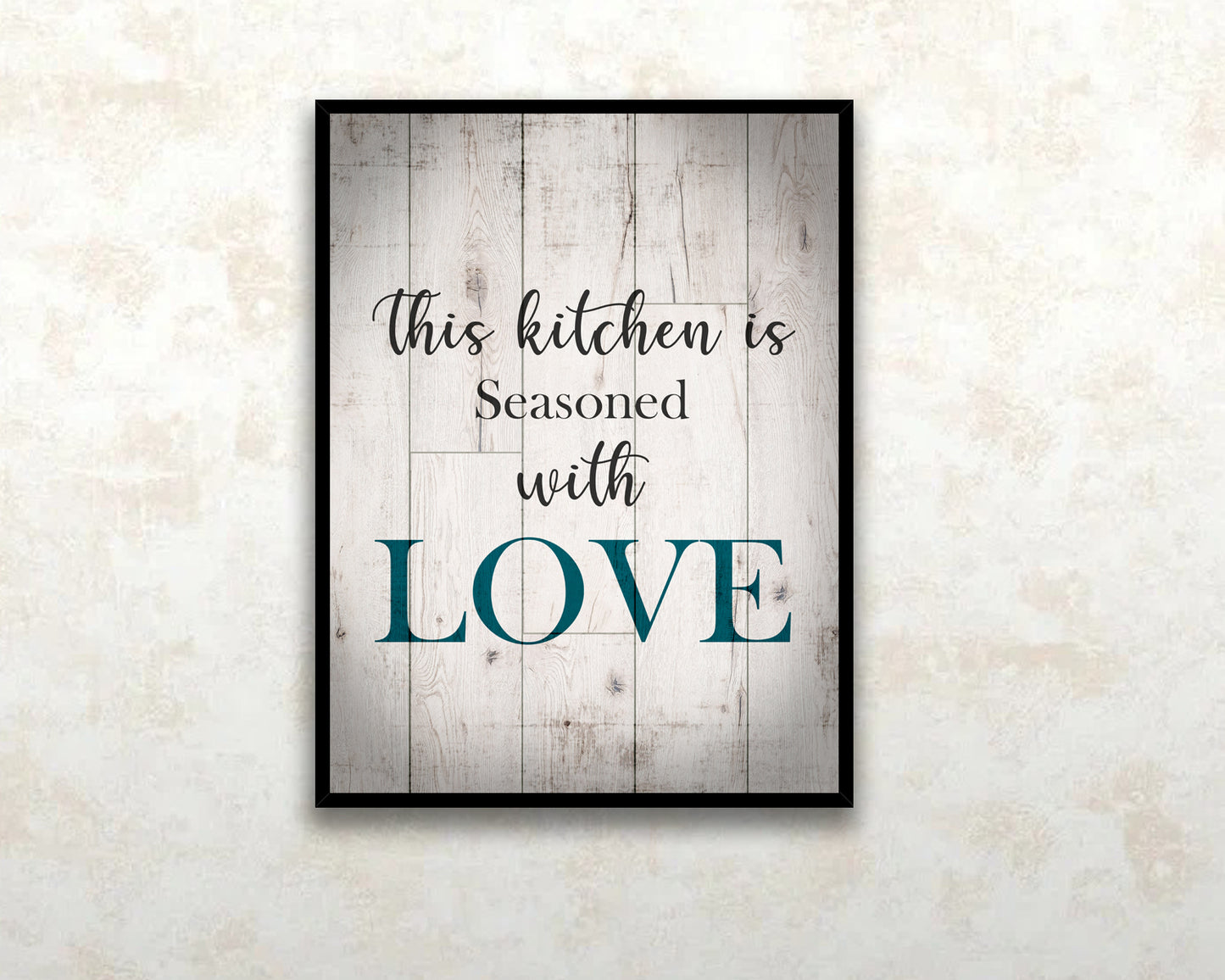 This Kitchen is Seasoned with Love Canvas Wall Art 